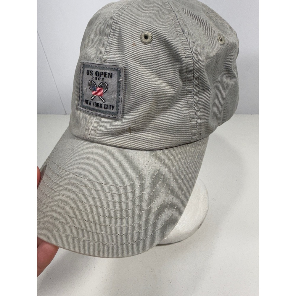 American Needle US Open 2002 NYC Tennis Baseball Cap Hat Grey Adjustable - Picture 2 of 8